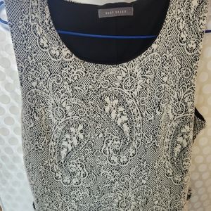 Black & off white dress